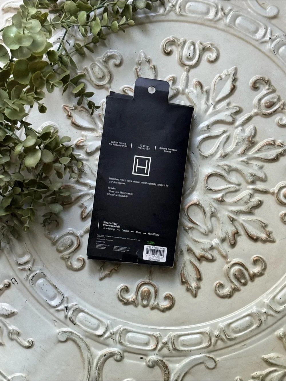 Hello Lux Black Gemstone Case for iPhone 14 Pro/Drop Protection/Accessory Hooks